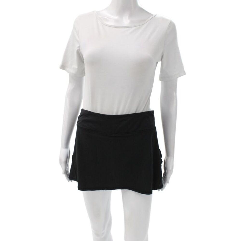 Lululemon Womens Athletic Black Recycled Polyester Mini Skort Pull On Size 6